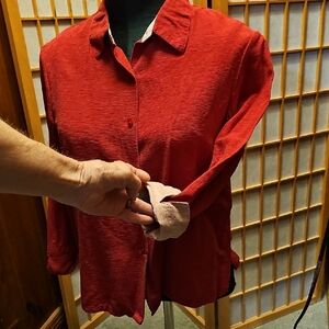 Sag Harbor Green Silk Blouse
